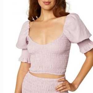 💜 NWT Misa Los Angeles  Calla Lilac Smocked Top